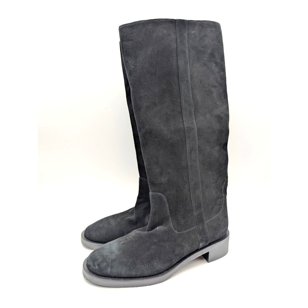 Stuart Weitzman Knee High Tall Boots Side Zip Women’s Black Size US11B EU41.5